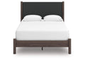 Cadmori Queen Upholstered Panel Platform Bed, Dresser and Mirror