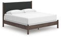Pamytta King Upholstered Panel Bed in Brown, angle view