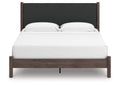 Cadmori King Upholstered Panel Platform Bed, Dresser, Mirror and Chest