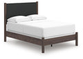 Pamytta Full Upholstered Panel Bed in Brown, angle view