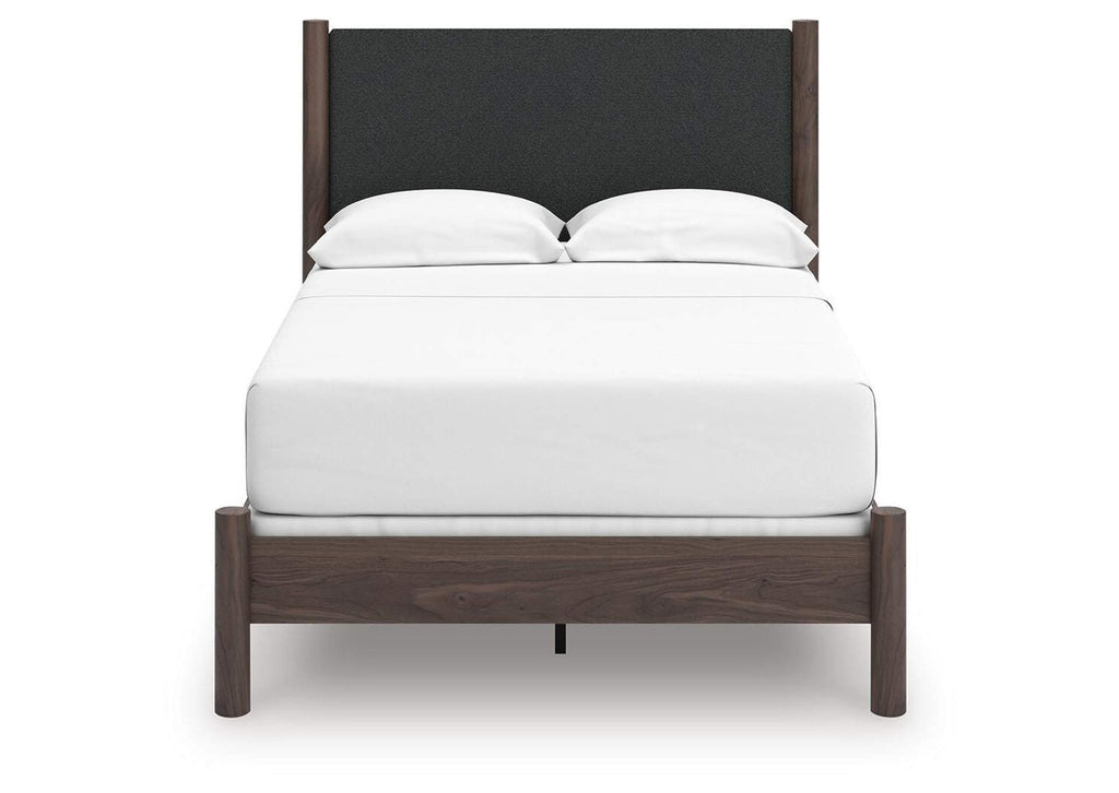 Cadmori Full Upholstered Panel Bed, Dresser and Chest