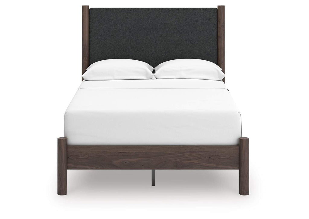 Cadmori Full Upholstered Panel Platform Bed, Dresser and Chest
