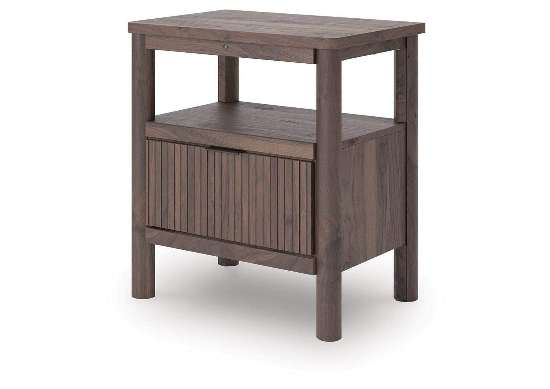 Cadmori King Panel Bed, Dresser, Mirror, Chest and Nightstand angled view