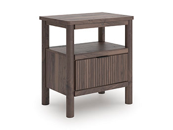 Pamytta Nightstand in Brown, angle view