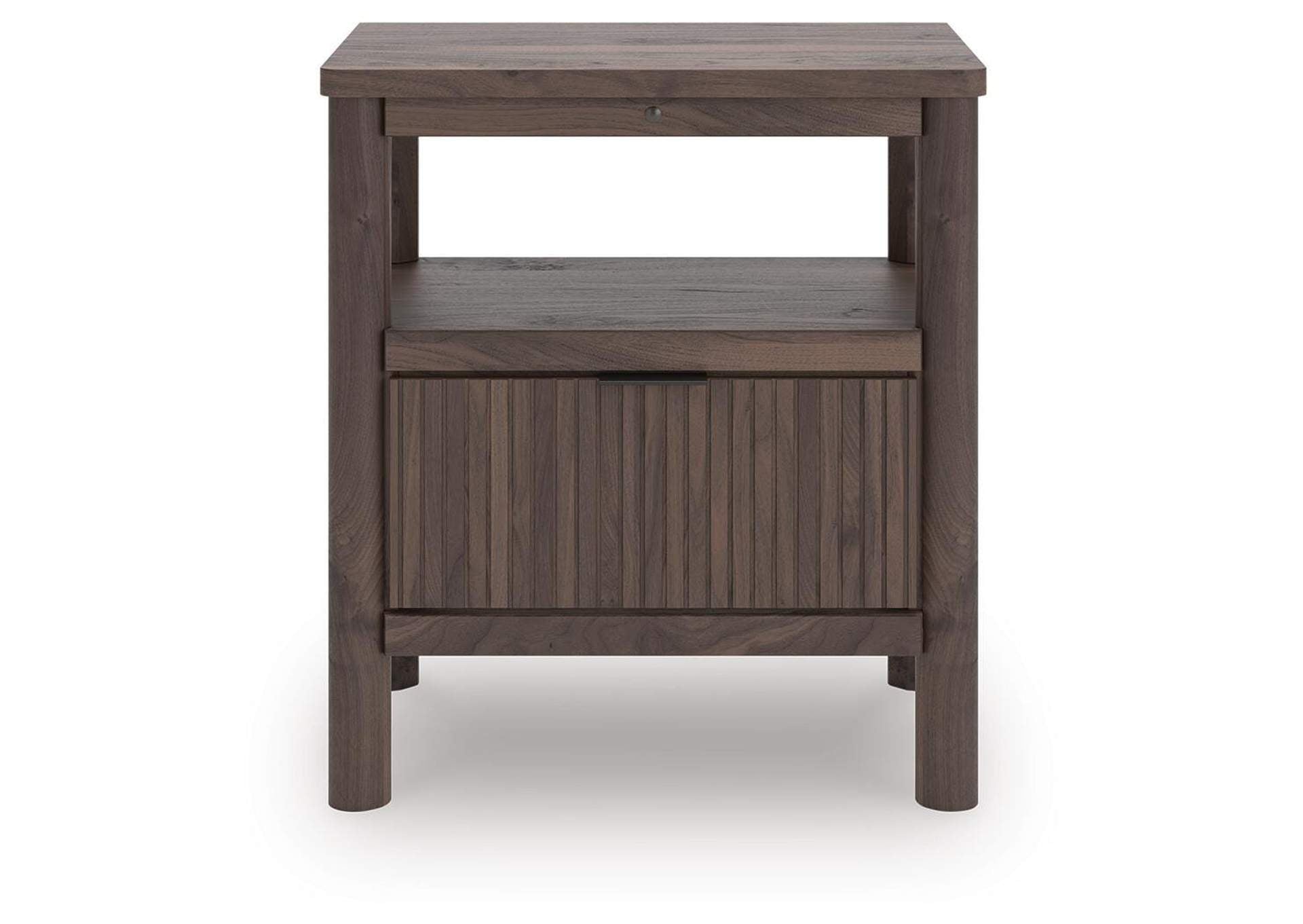 Cadmori Full Upholstered Panel Platform Bed, Chest and Nightstand