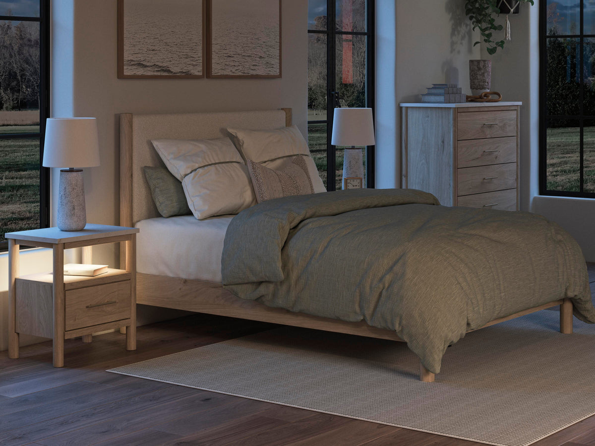Cadmori Queen Upholstered Panel Bed in Two-tone, alternate view 10