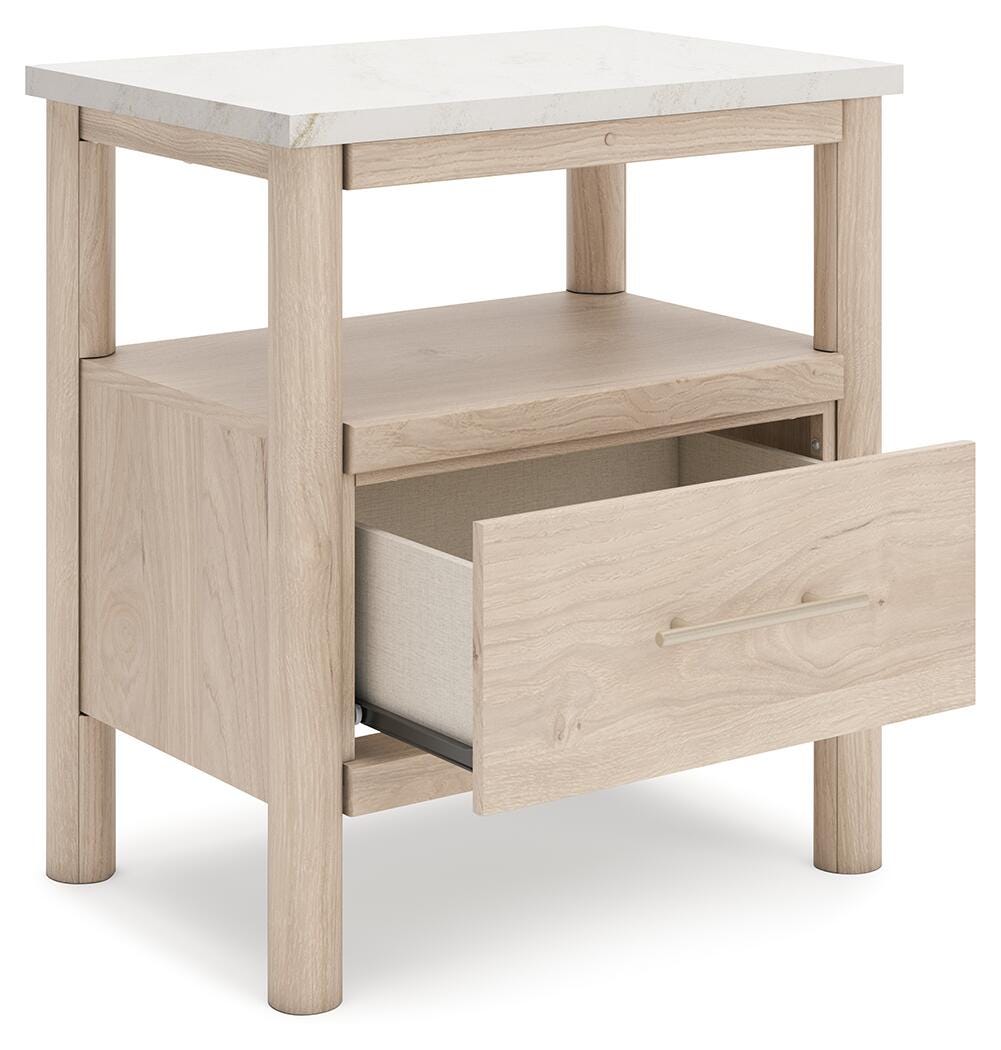 Cadmori Nightstand in Two-tone, open view