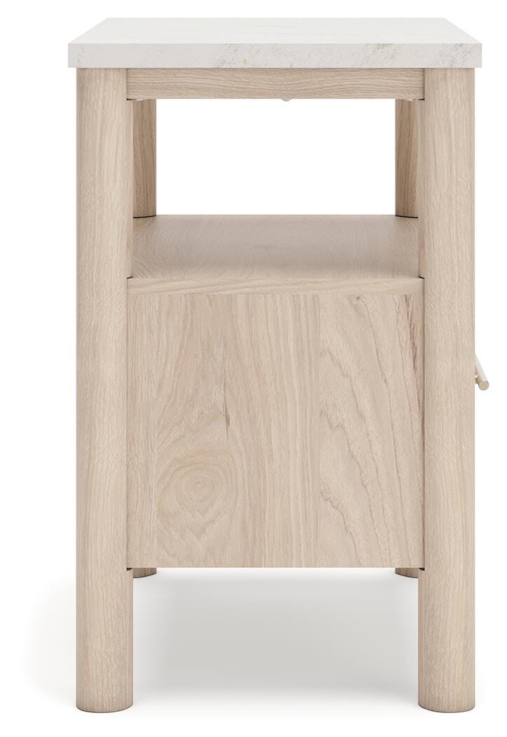 Cadmori Nightstand in Two-tone, side view