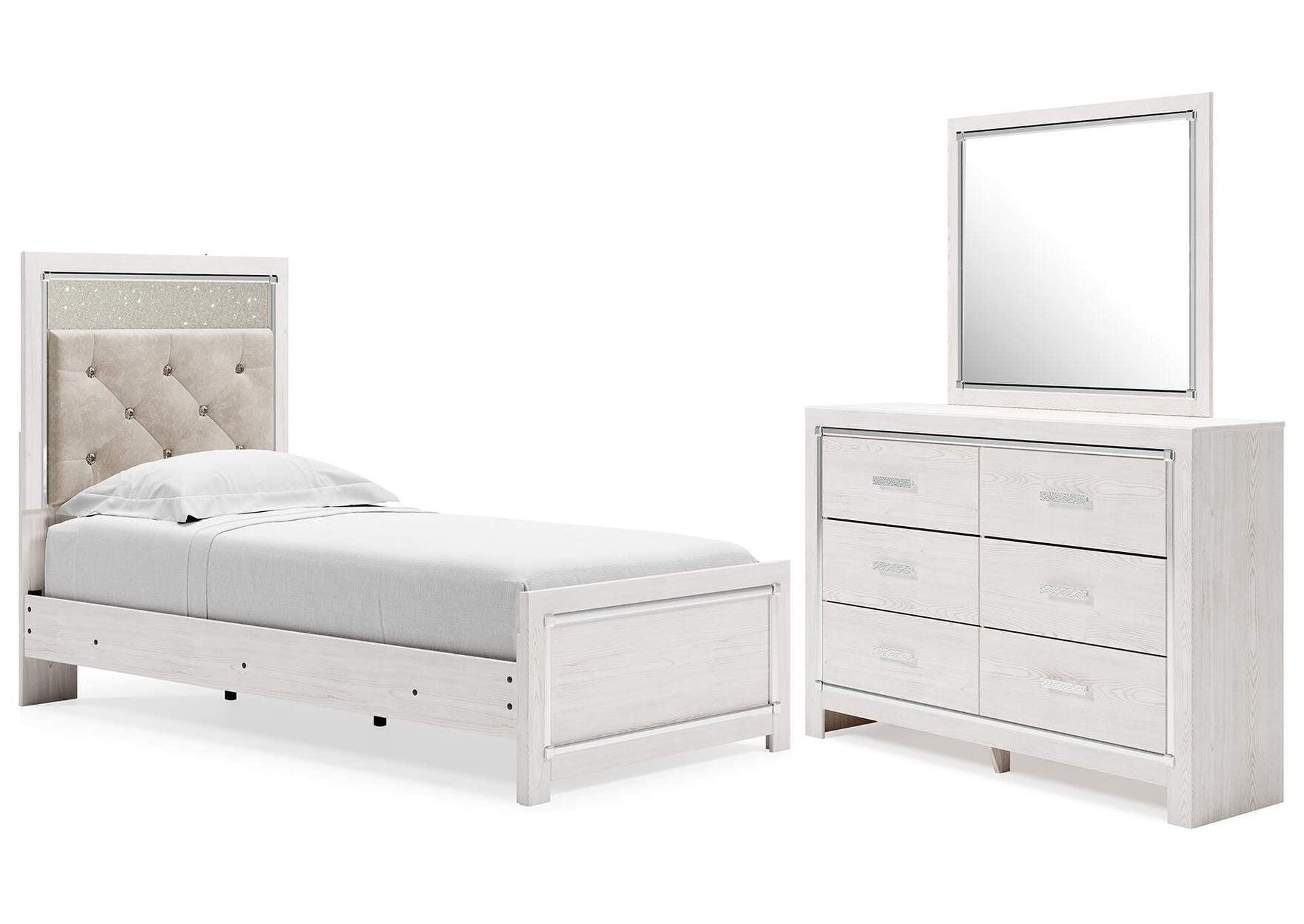 Altyra Twin Panel Bed, Dresser and Mirror