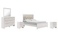 Altyra Queen Panel Bed with Mirrored Dresser and 2 Nightstands