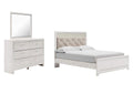 Altyra Queen Panel Bed with Mirrored Dresser