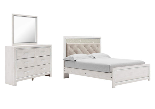 Altyra Queen Panel Bed with Mirrored Dresser