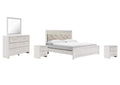 Altyra King Panel Bed with Mirrored Dresser and 2 Nightstands