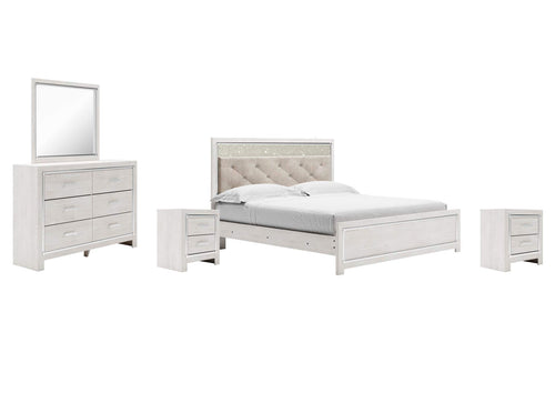 Altyra King Panel Bed with Mirrored Dresser and 2 Nightstands