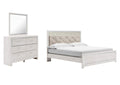 Altyra King Panel Bed with Mirrored Dresser