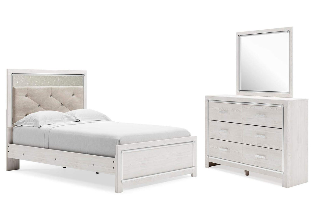 Altyra Full Panel Bed with Mirrored Dresser