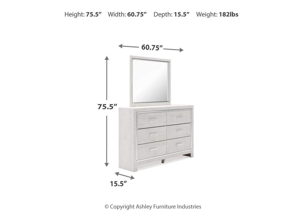 Altyra Full Panel Bed, Dresser and Mirror dimensions