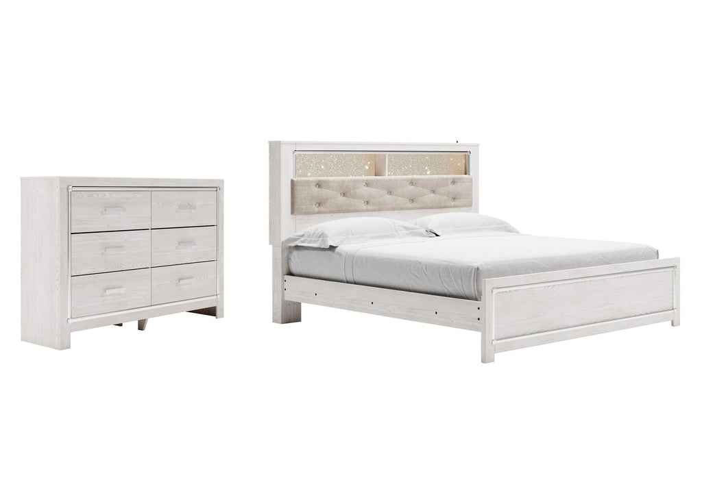 Altyra King Panel Bookcase Bed with Dresser