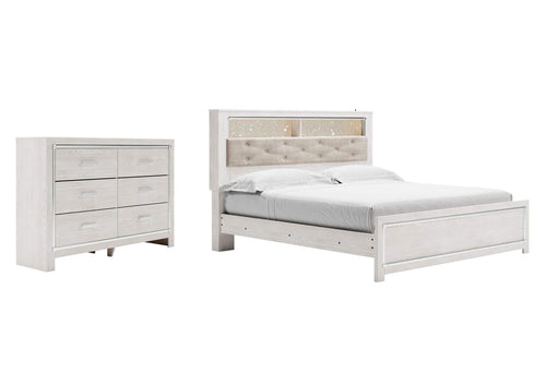 Altyra King Panel Bookcase Bed with Dresser