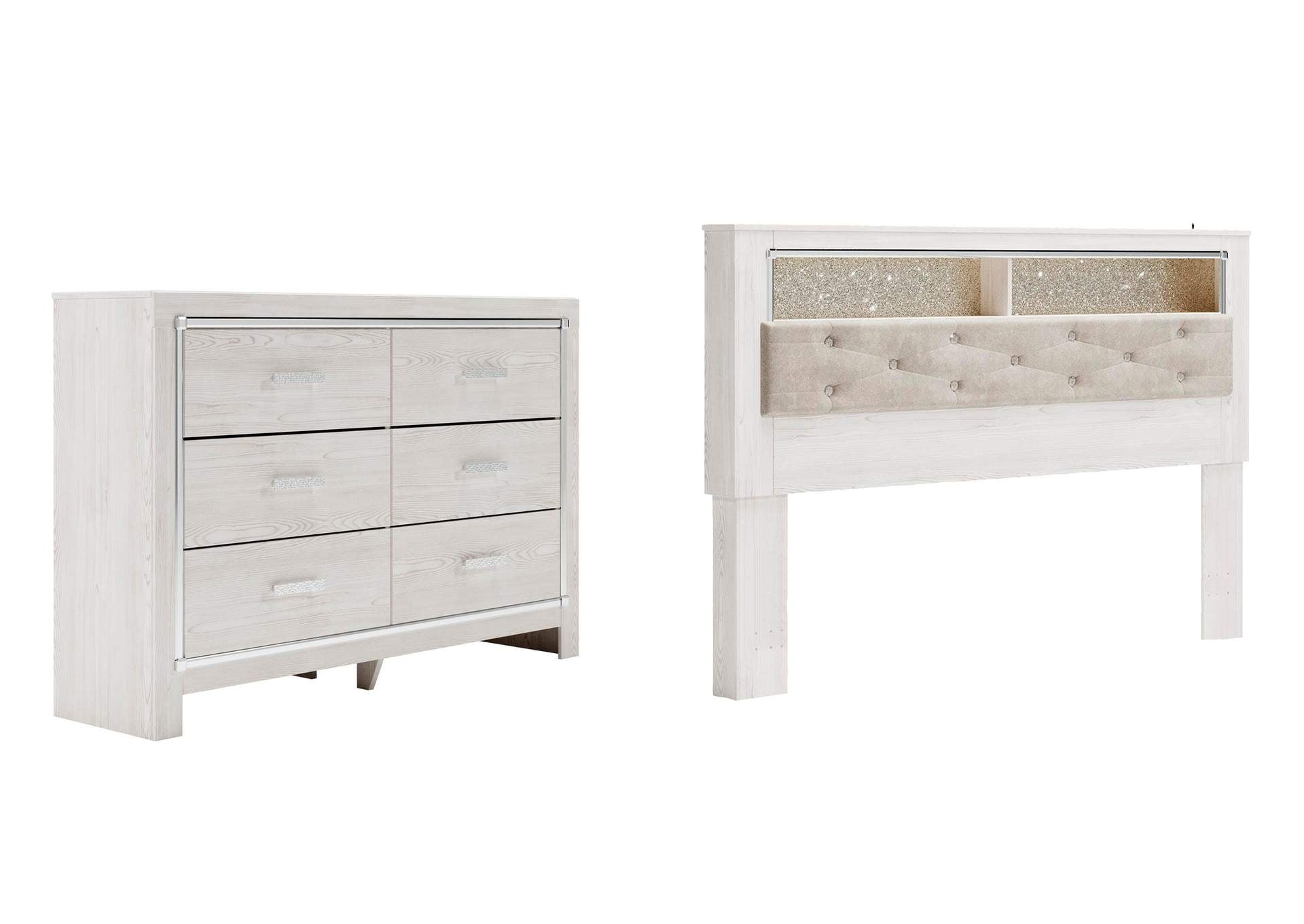 Altyra King Bookcase Headboard Bed with Dresser