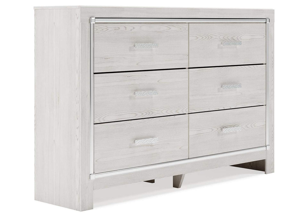 Altyra Twin Panel Bed with Dresser angled view
