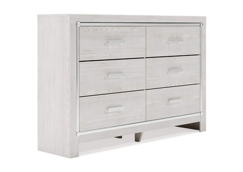 Altyra King Bookcase Headboard Bed with Dresser angled view