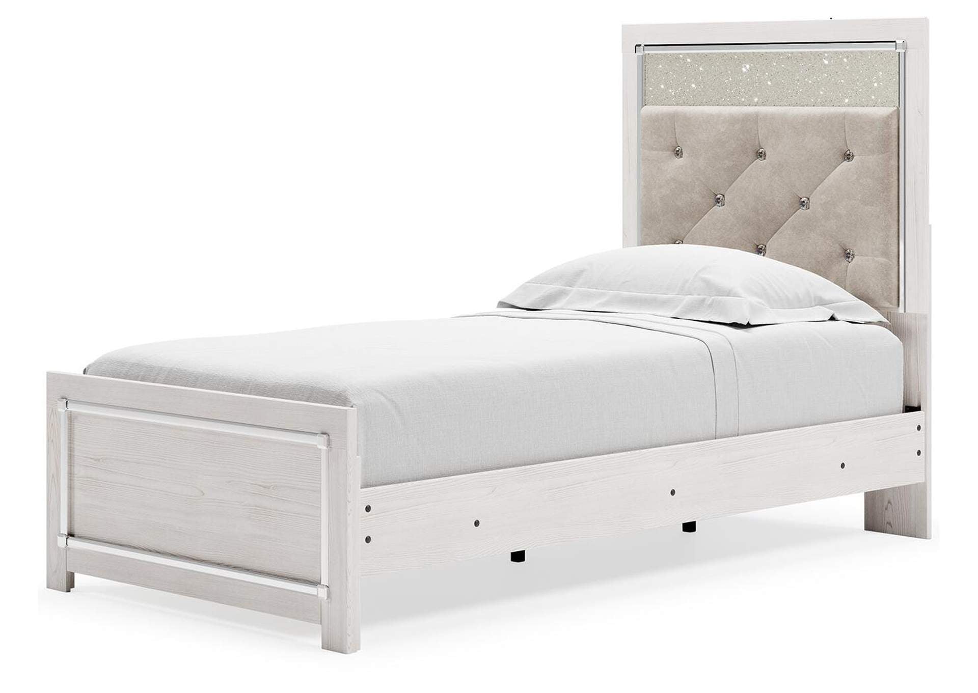 Altyra Twin Panel Bed, Dresser and Mirror angled view