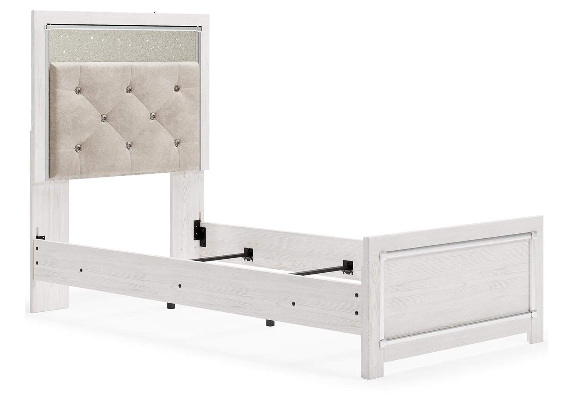 Altyra Twin Panel Bed, Dresser and Mirror angled view