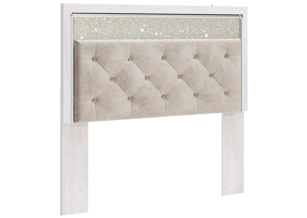 Altyra Queen Panel Headboard Bed with Mirrored Dresser, Chest and 2 Nightstands