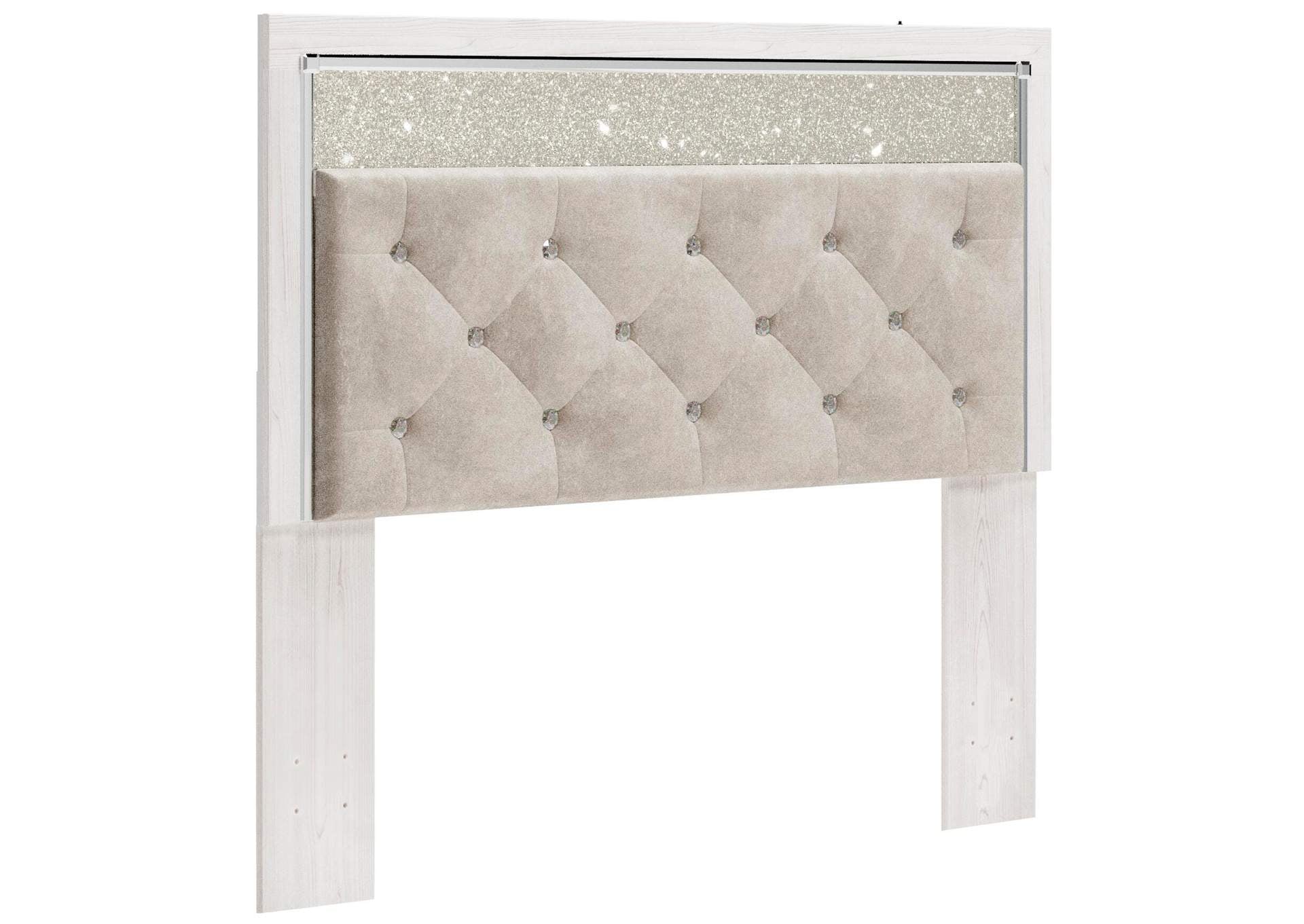 Altyra Queen Panel Headboard Bed with Mirrored Dresser, Chest and 2 Nightstands