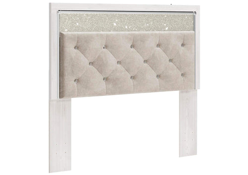 Altyra Queen Panel Headboard Bed with Mirrored Dresser, Chest and 2 Nightstands