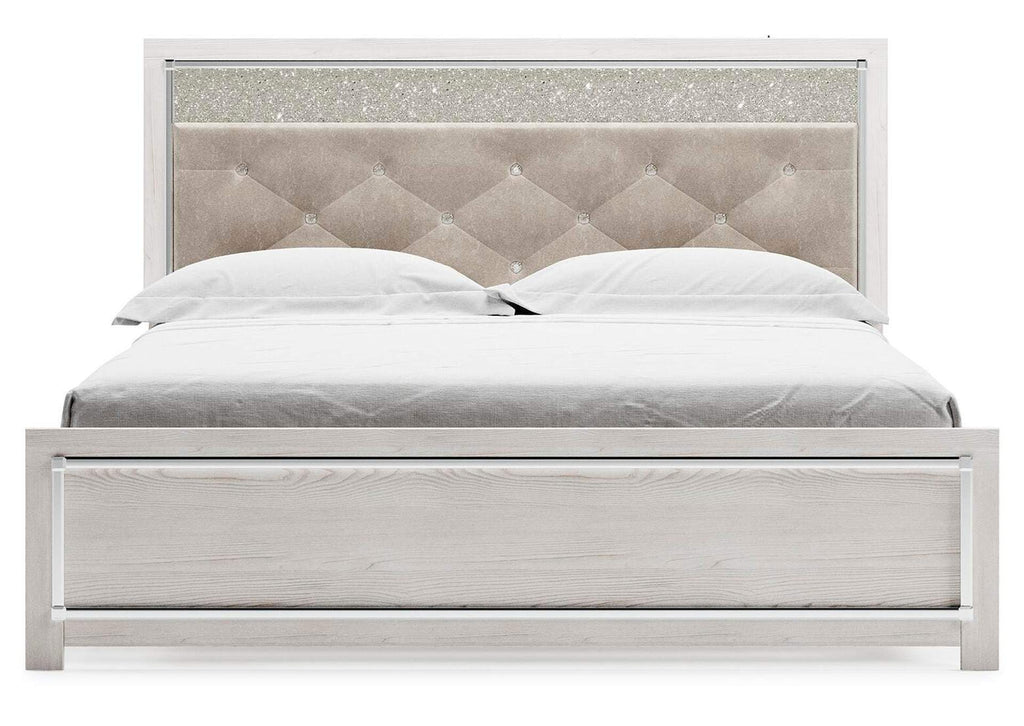 Lawroy King Panel Bed, Dresser, Mirror and Nightstand