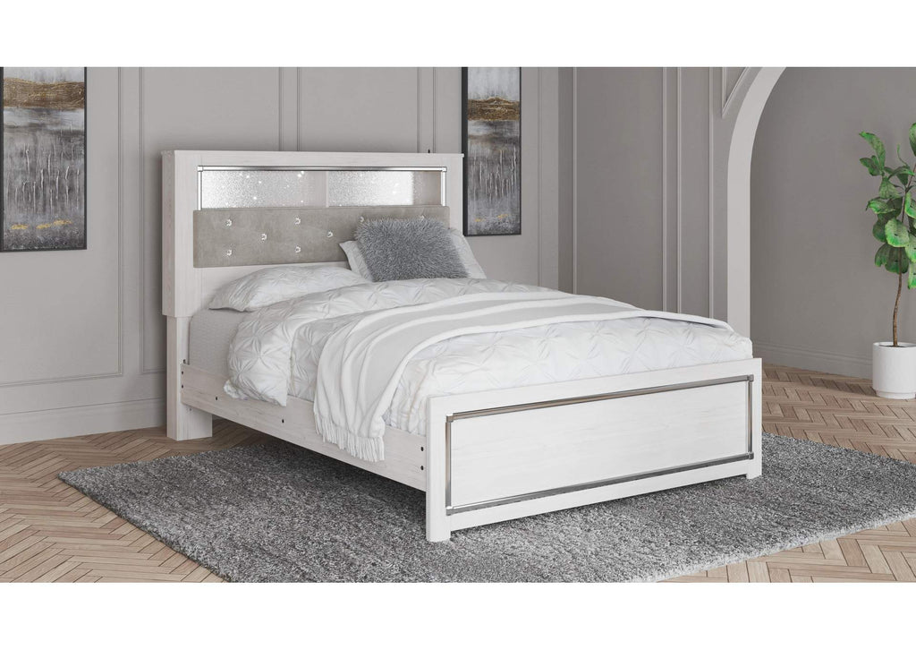 Altyra Queen Bookcase Headboard Bed with Dresser