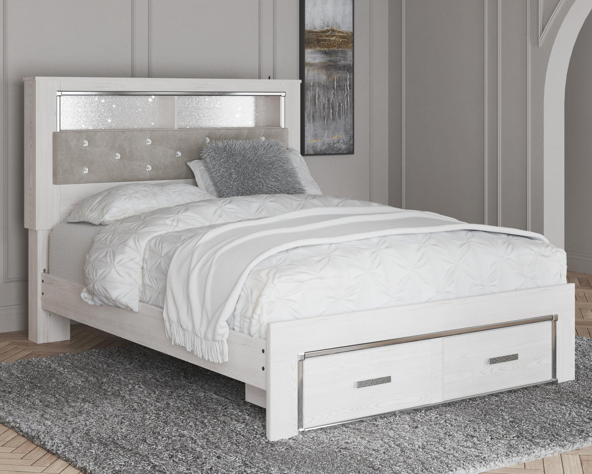 Altyra Queen Upholstered Bookcase Bed with Storage - image 2