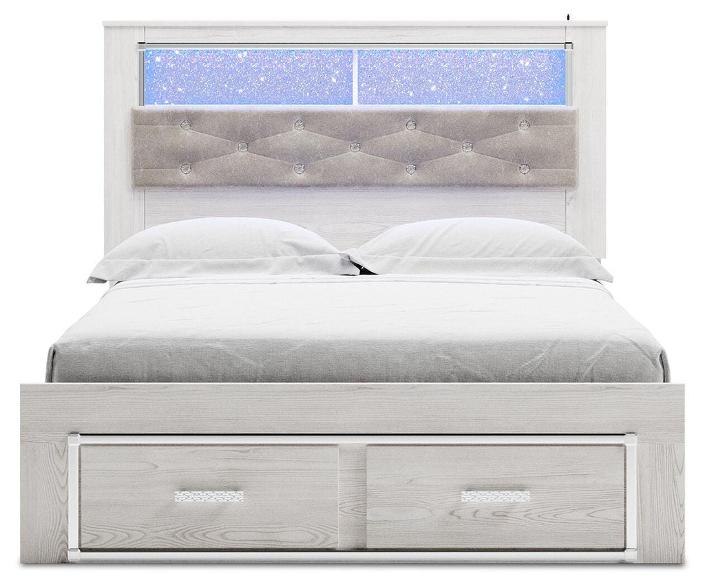 Altyra Queen Upholstered Bookcase Bed with Storage - image 5