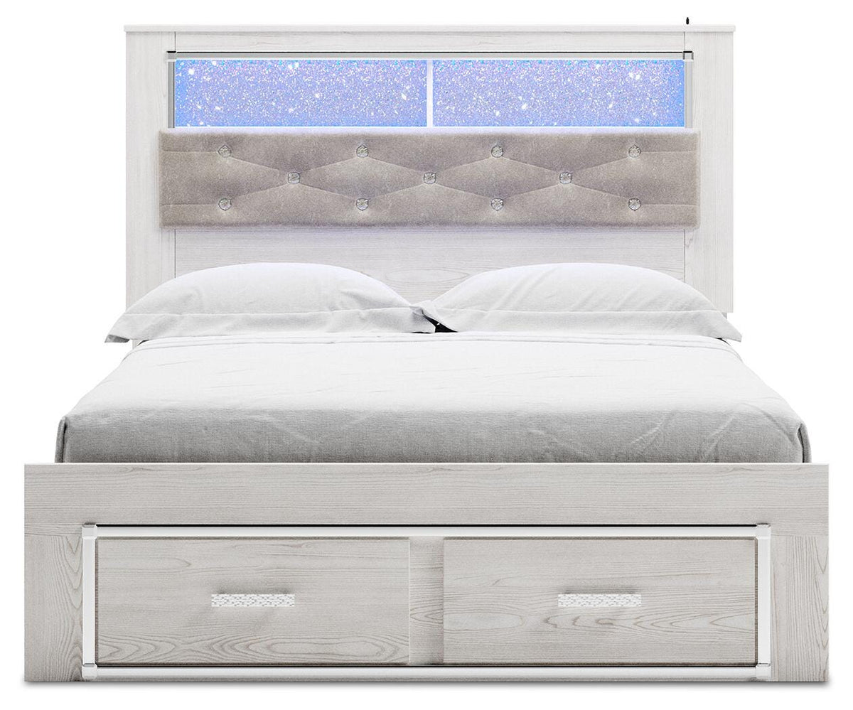 Altyra Queen Upholstered Bookcase Bed with Storage - image 5