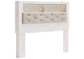 Altyra Queen Bookcase Headboard Bed with Mirrored Dresser and 2 Nightstands