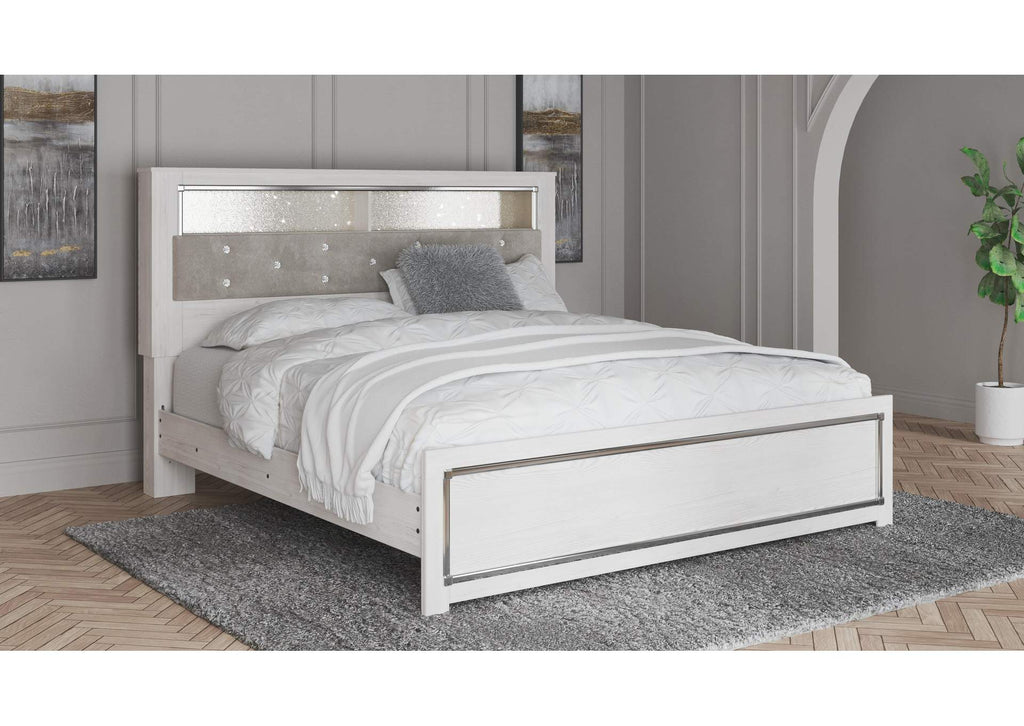 Altyra King Panel Bookcase Bed with Dresser