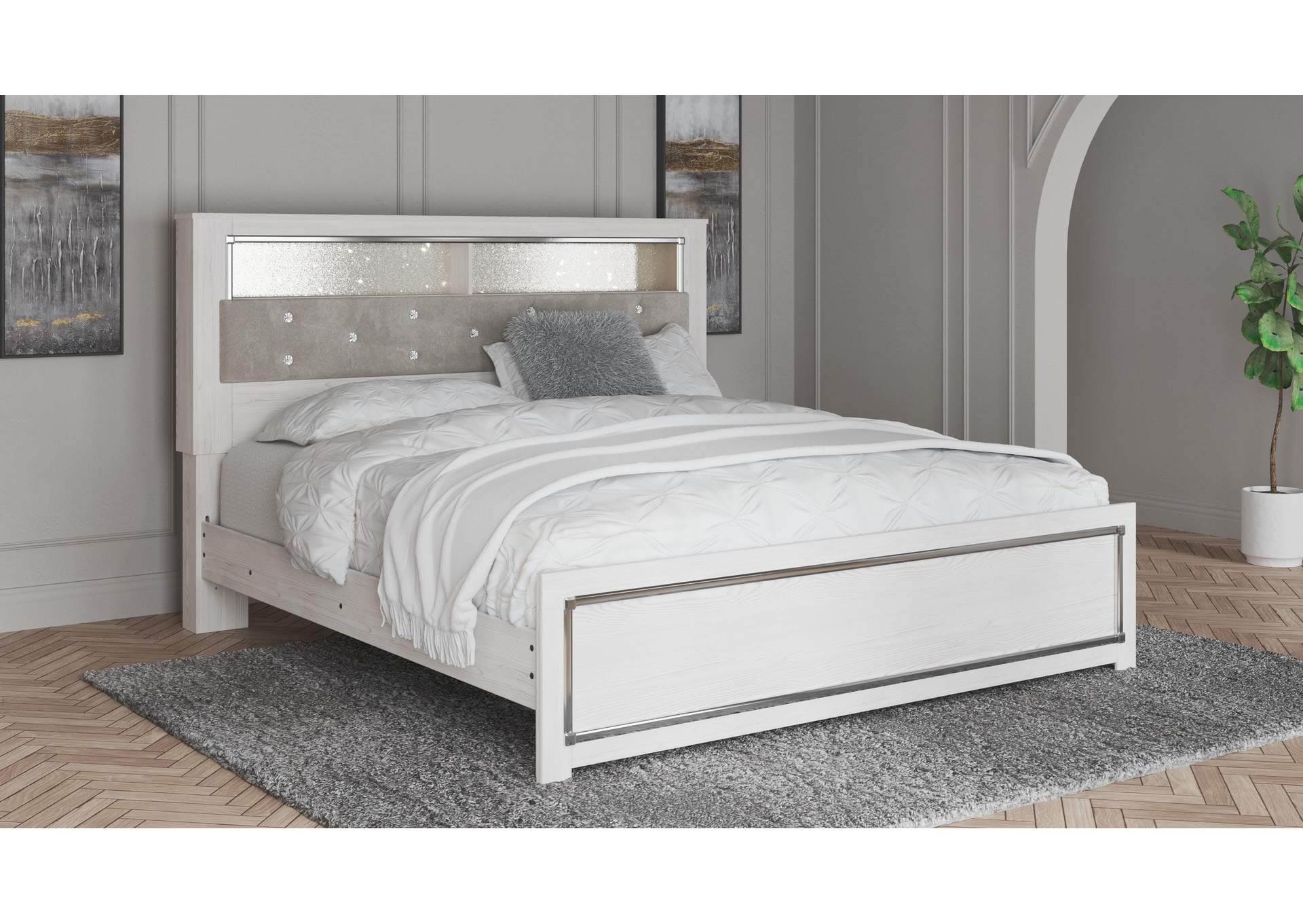 Altyra King Bookcase Headboard Bed with Dresser
