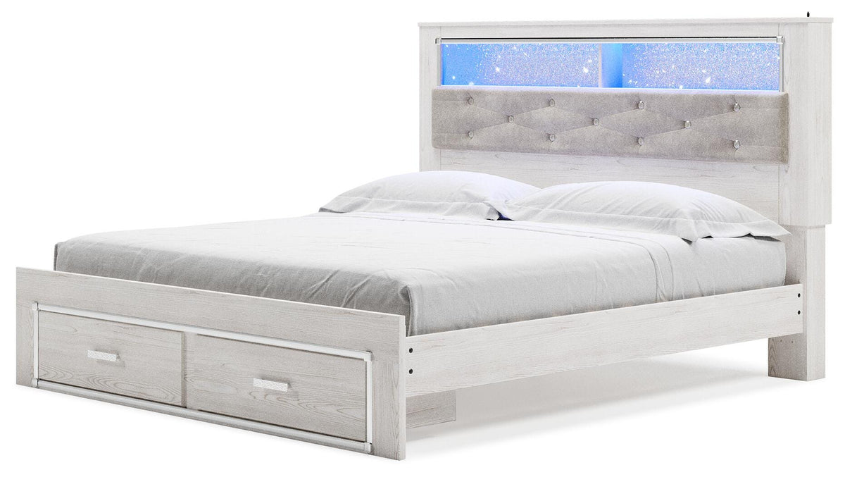 Altyra King Upholstered Bookcase Bed with Storage - image 4