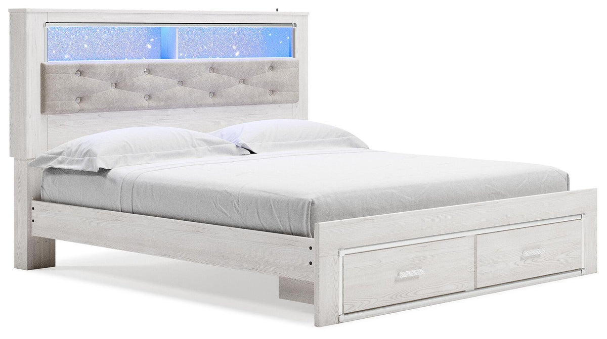 Altyra King Upholstered Bookcase Bed with Storage - image 3
