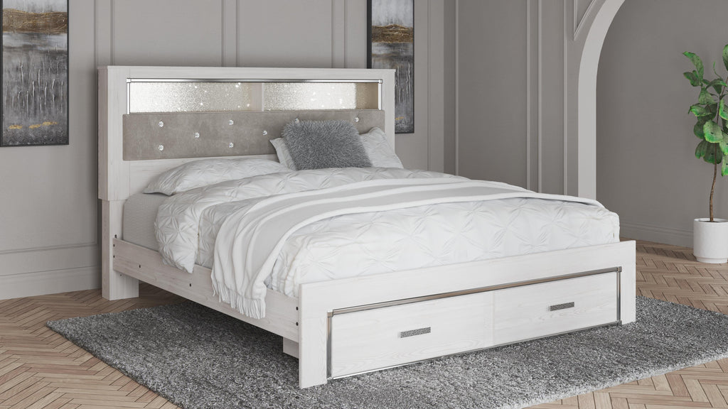 Altyra King Upholstered Bookcase Bed with Storage - image 2