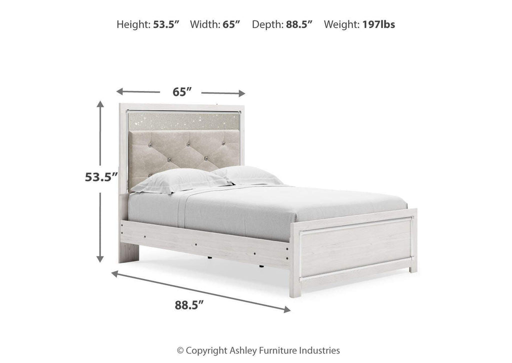 Altyra Full Panel Bed, Dresser and Mirror dimensions
