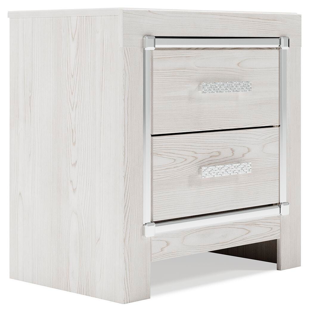 Altyra Nightstand in White, closed view