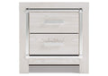 Altyra King Upholstered Storage Bed with Mirrored Dresser and Nightstand