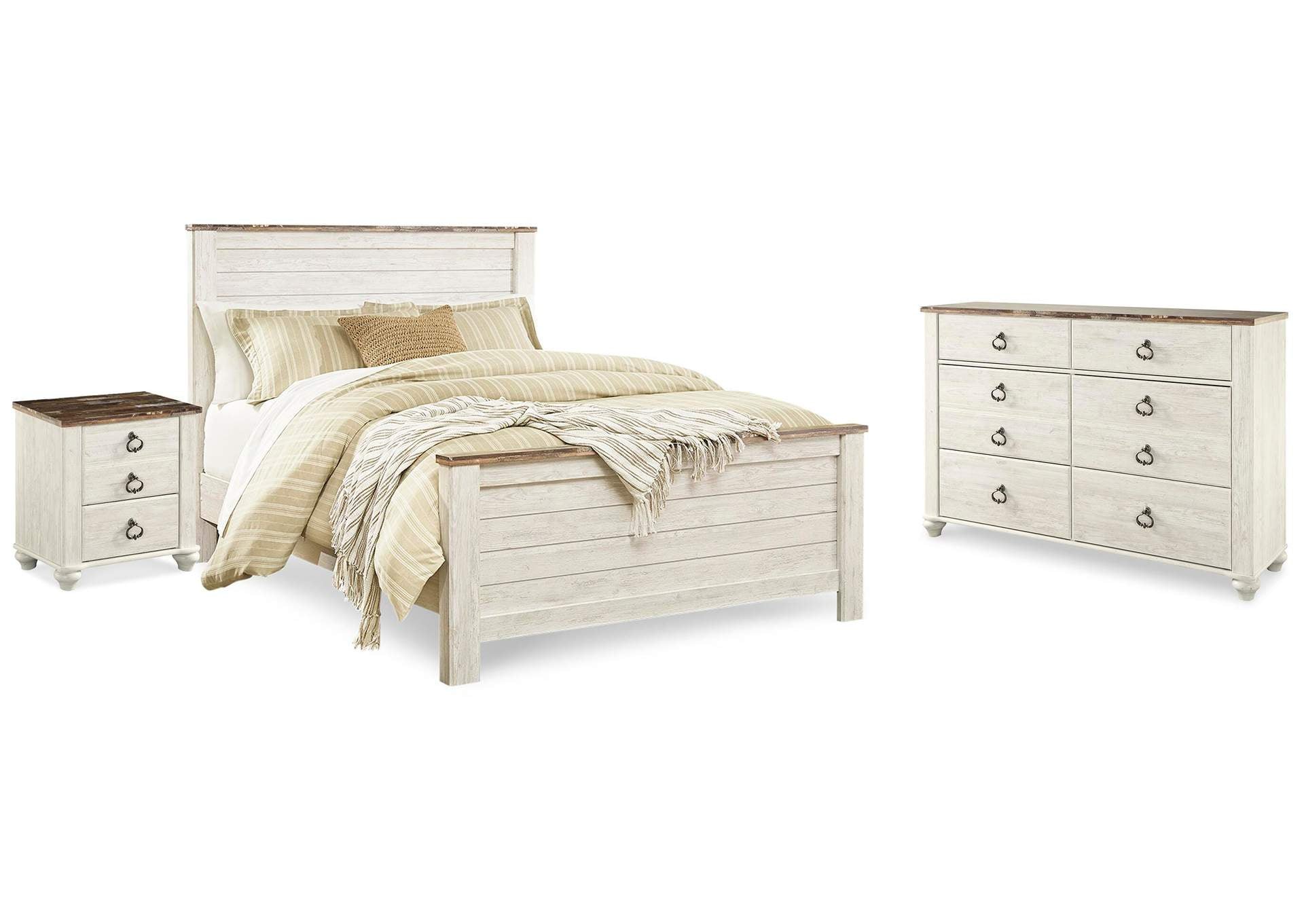 Willowton Queen Panel Bed with Dresser and Nightstand