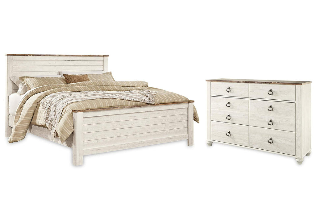 Willowton California King Panel Bed with Dresser