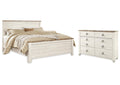 Willowton California King Panel Bed with Dresser