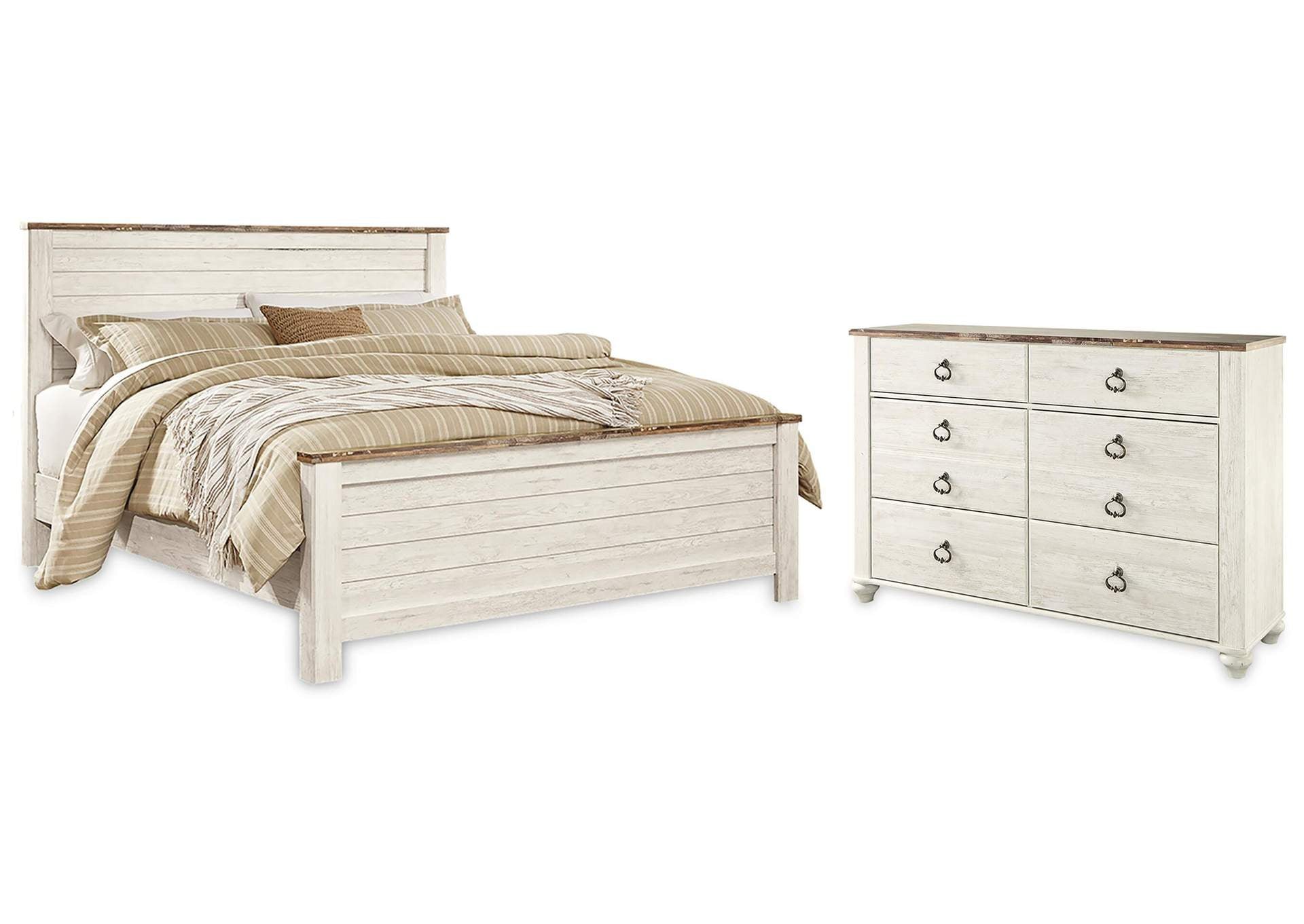 Willowton California King Panel Bed with Dresser