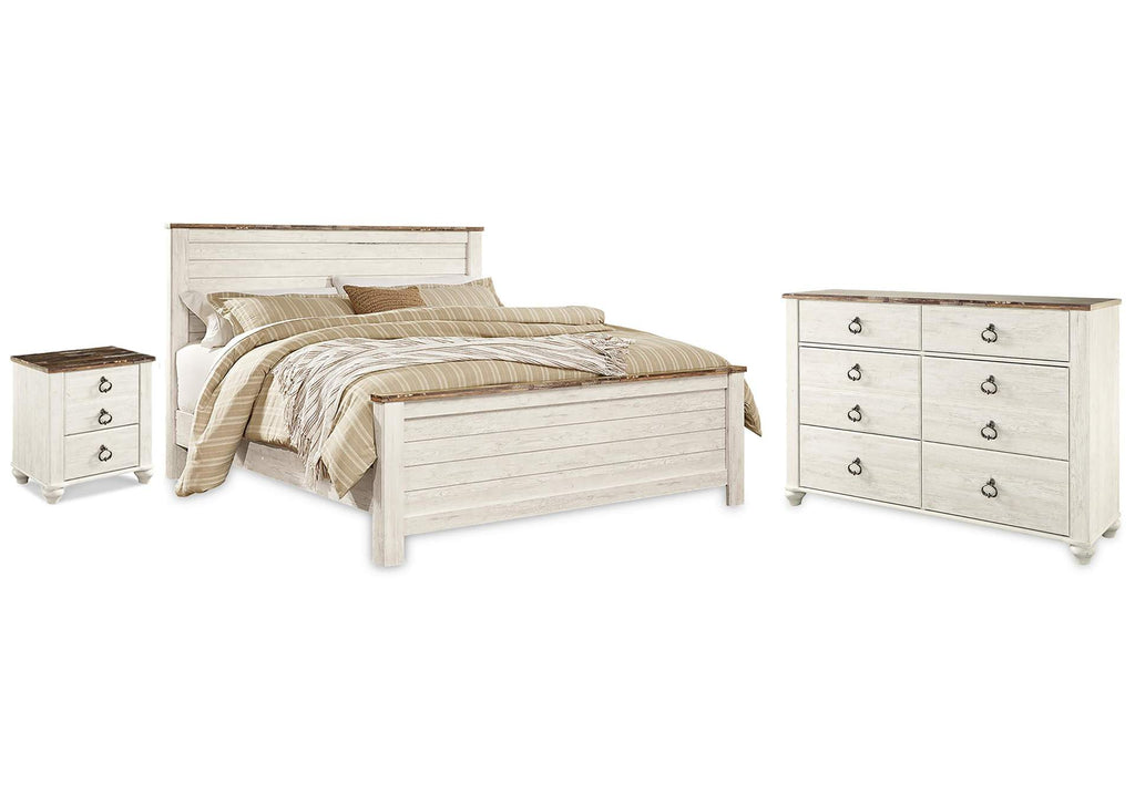 Willowton King Panel Bed with Dresser and Nightstand
